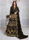 Black Colour Latest Fancy Designer Heavy Wedding Wear Faux Georgette Embroidery Work Gown Collection 2201